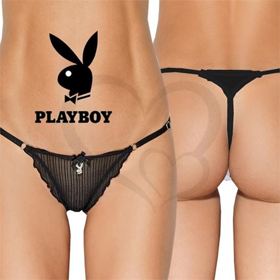 Sexy Gift Colaless string de tul con volados Negra